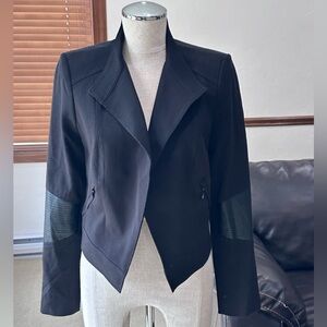 White House Black Market Black Blazer with Moto Accents